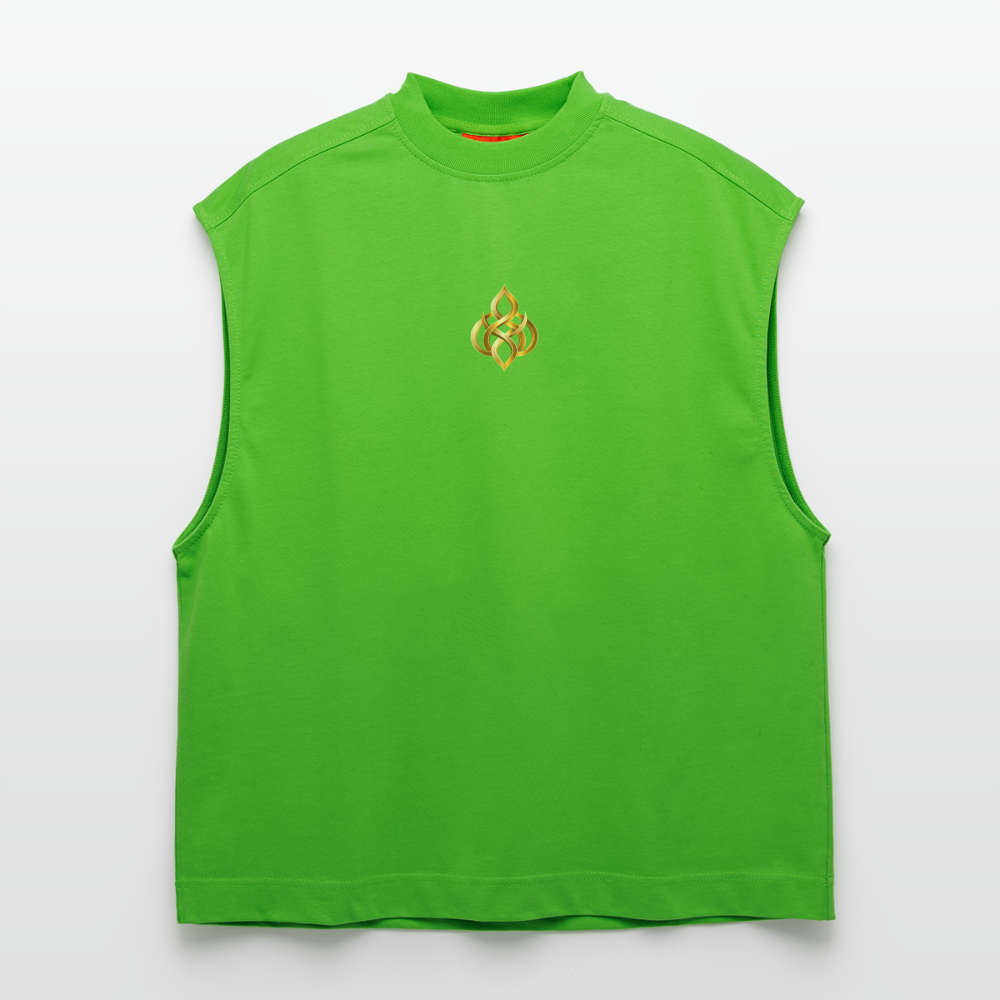 chiSign Quantenheilsymbol Zentrum und Ausgeglichenheit Heavyweight Oversized Organic Tank Top Made in EU - Apple Neon