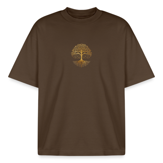 Heavyweight Unisex Bio T-Shirt "Weltenbaum - Dunkelbraun