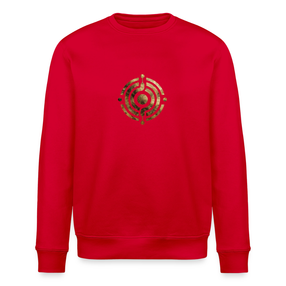 Unisex Bio-Sweatshirt "Atme Lächle Lausche" - Rot