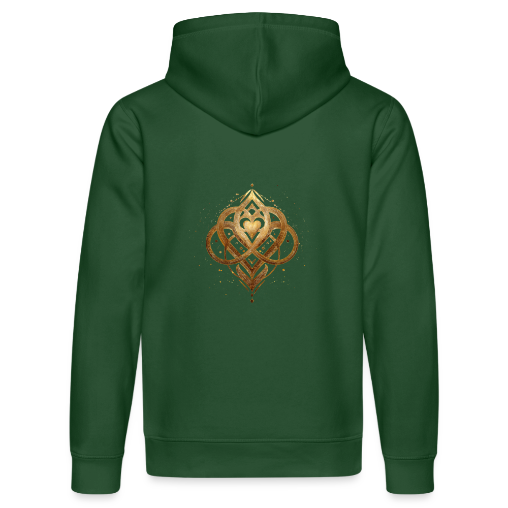 Unisex Bio-Hoodie "Agape" Druck vorne & hinten - Flaschengrün