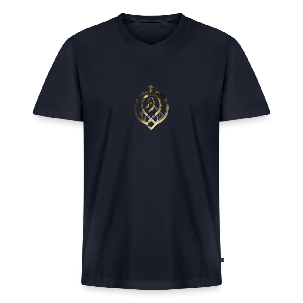 Männer Bio-T-Shirt mit V-Ausschnitt "EFFATÁ" - Navy