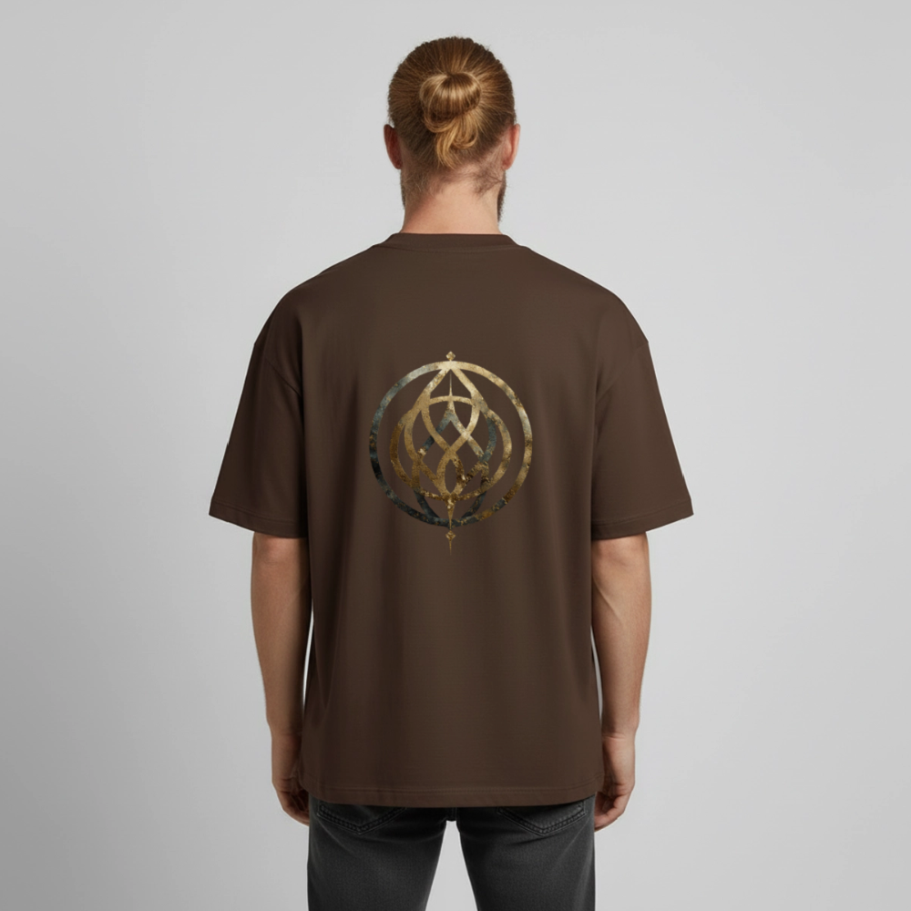 Heavyweight Unisex Bio T-Shirt „Pax Interna“ – der innere Frieden" - Dunkelbraun