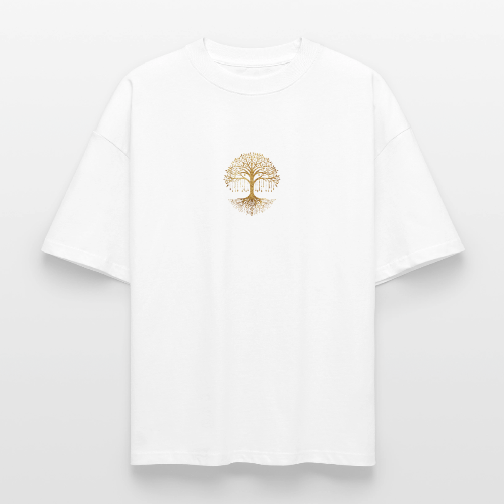 Heavyweight Unisex Bio T-Shirt "Weltenbaum - Weiß
