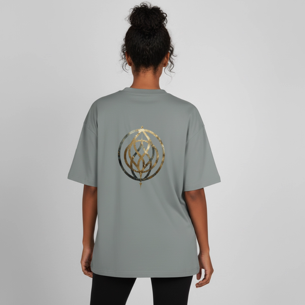 Heavyweight Unisex Bio T-Shirt „Pax Interna“ – der innere Frieden" - Nebelgrau