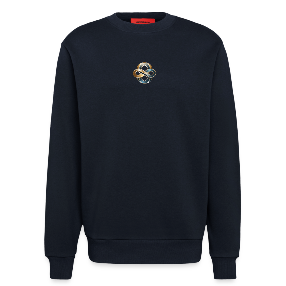 chiSign Quantenheilsymbol  Wissen und Selbstbildung Organic Relaxed Crew Neck Made in EU - DARK NAVY