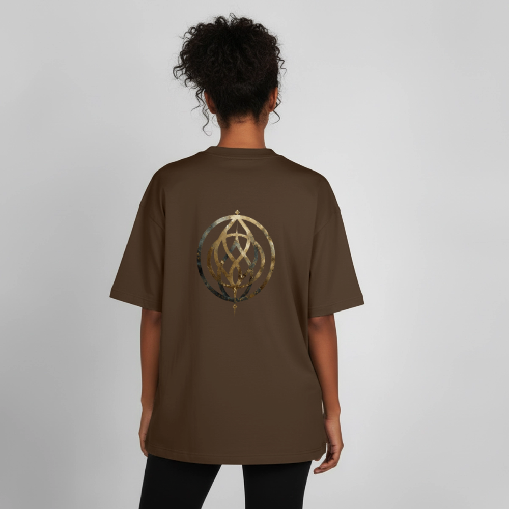 Heavyweight Unisex Bio T-Shirt „Pax Interna“ – der innere Frieden" - Dunkelbraun