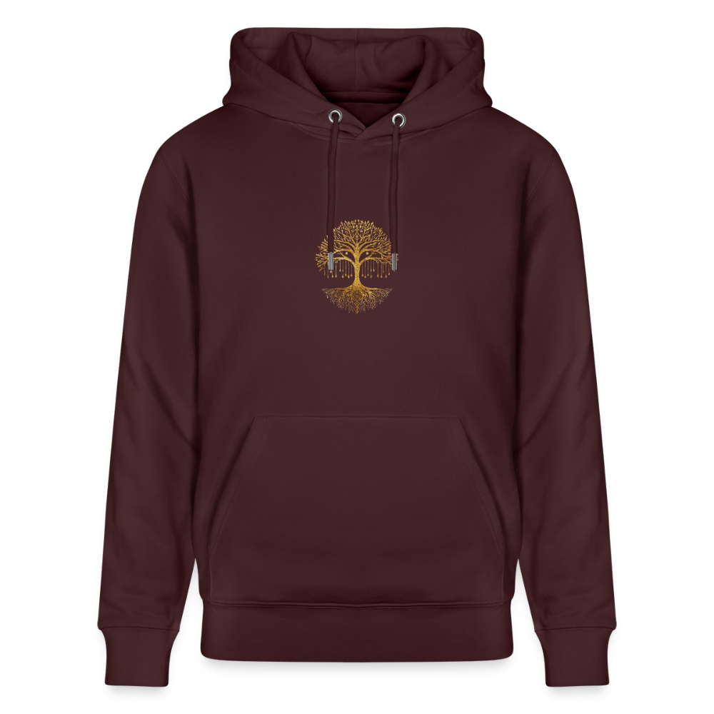 Unisex Bio-Hoodie "Weltenbaum" - Maroon