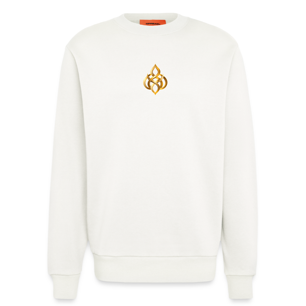 chiSign Quantenheilsymbol Zentrum und Ausgeglichenheit Organic Relaxed Crew Neck Made in EU - OFF WHITE