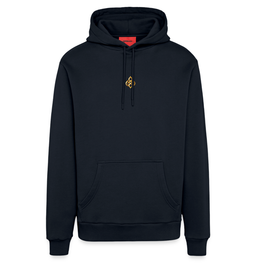 chiSign Quantenheilsymbol Zentrum und Ausgeglichenheit Organic Relaxed Hoodie Made in EU - DARK NAVY