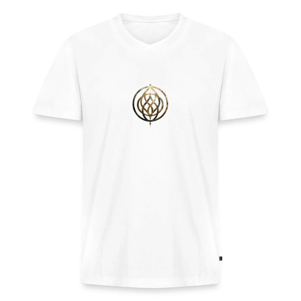 Männer Bio-T-Shirt mit V-Ausschnitt „Pax Interna“ - Weiß
