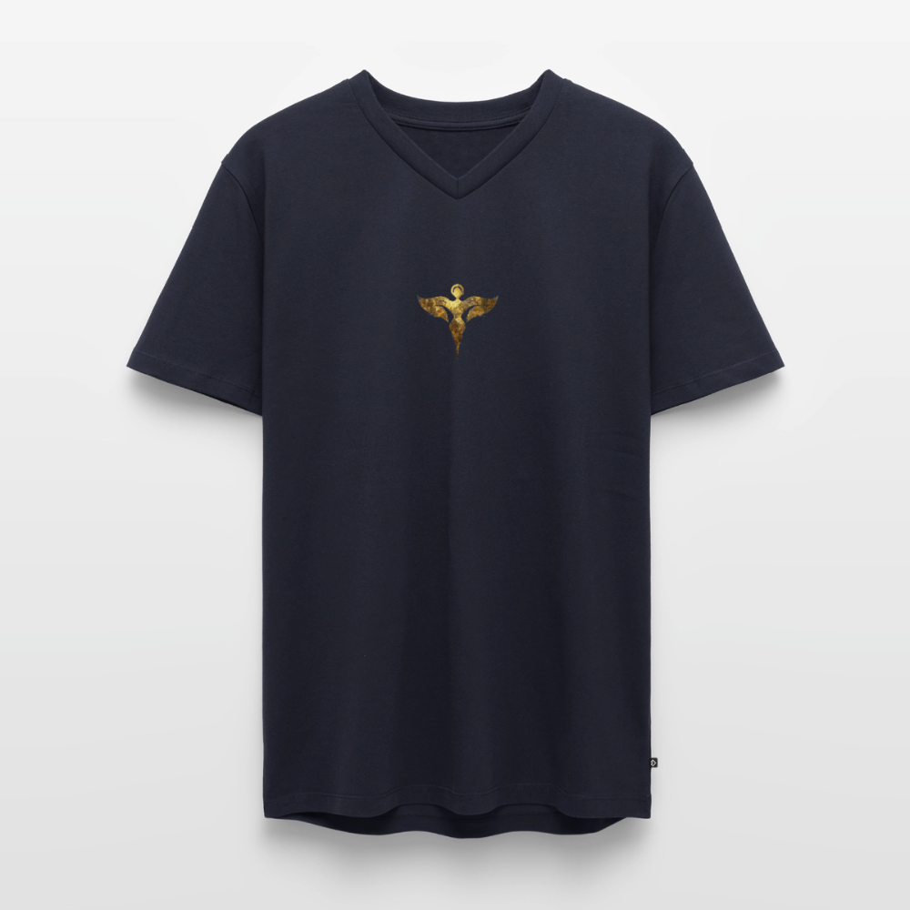 Männer Bio-T-Shirt mit V-Ausschnitt "Gaia" - Navy