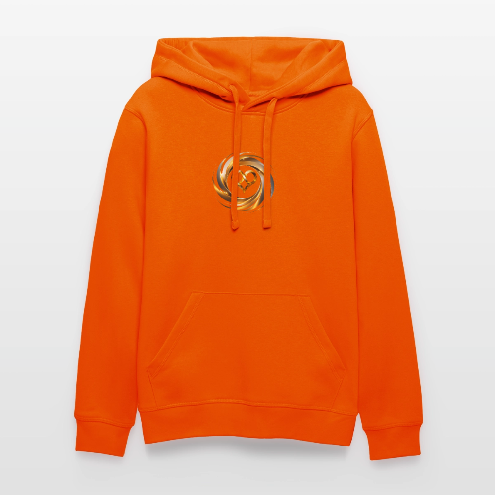Unisex Bio-Hoodie "ICH BIN" Druck VS / RS - Tieforange