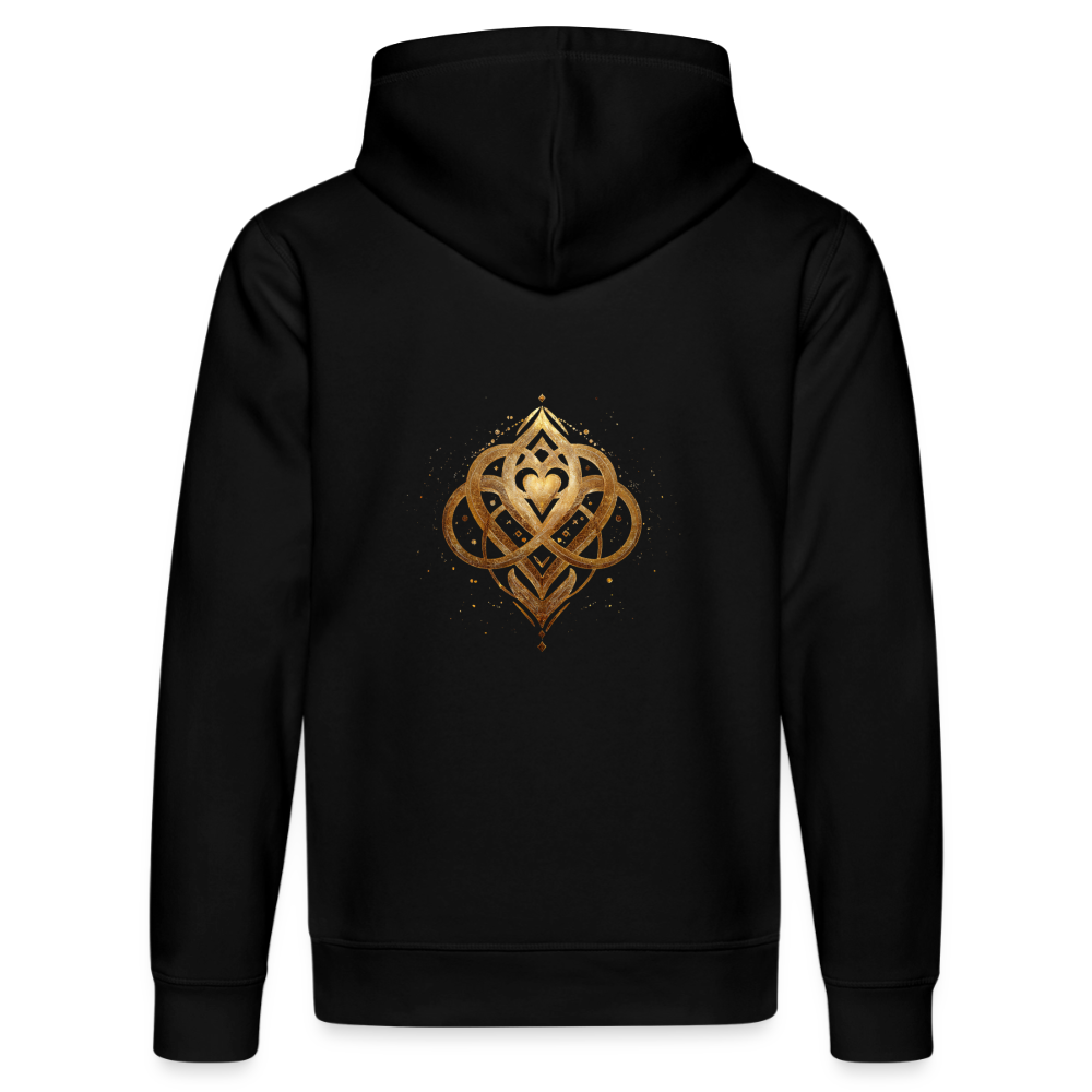 Unisex Bio-Hoodie "Agape" Druck vorne & hinten - Schwarz