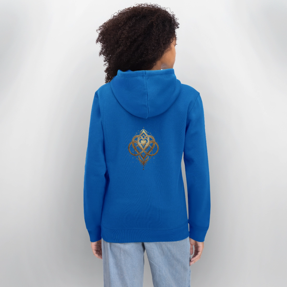 Unisex Bio-Hoodie "Agape" Druck vorne & hinten - Königsblau