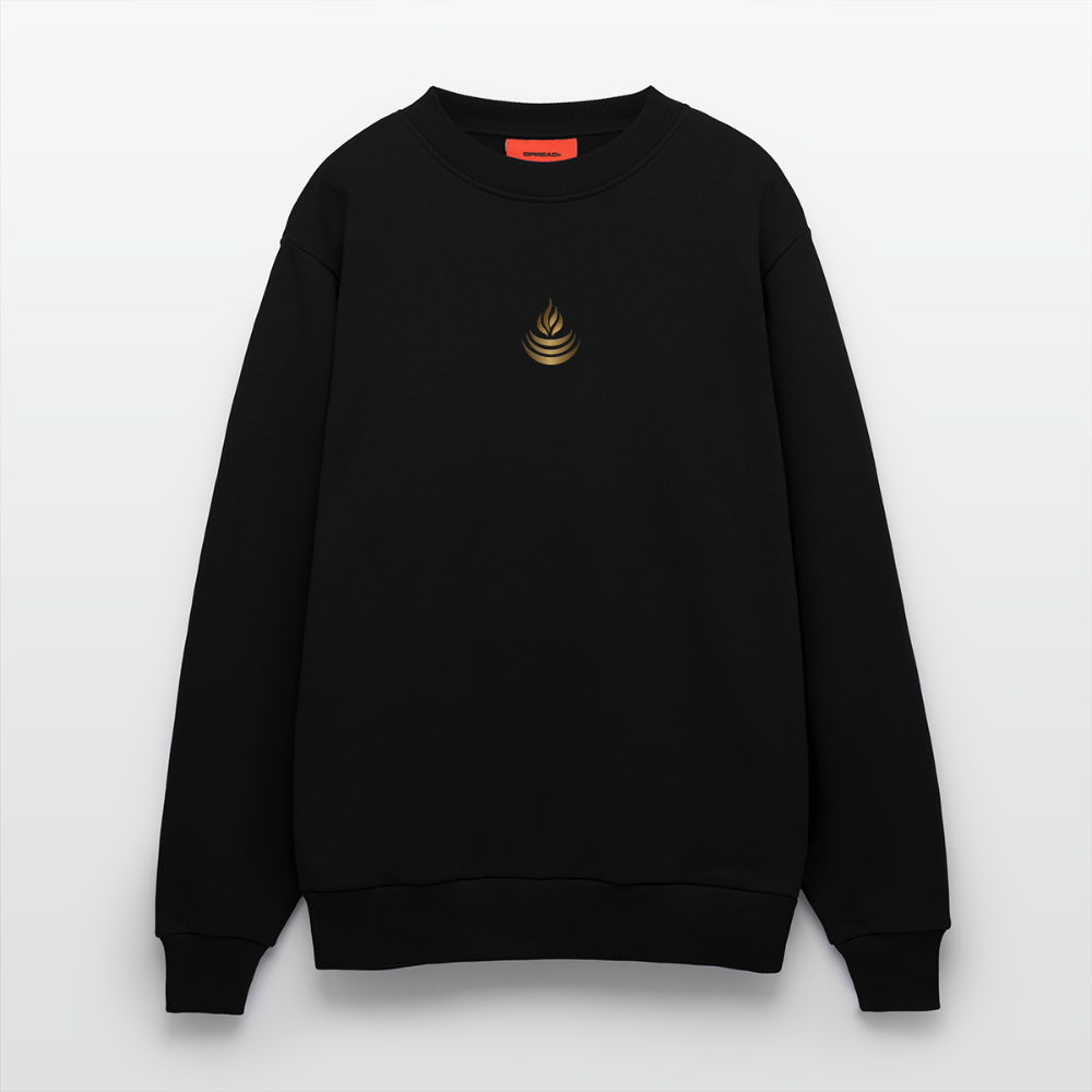 chiSign Quantenheilsymbol "Reichtum & Erfolg"  Druck VS/RS  Organic Relaxed Crew Neck Made in EU - SOLID BLACK