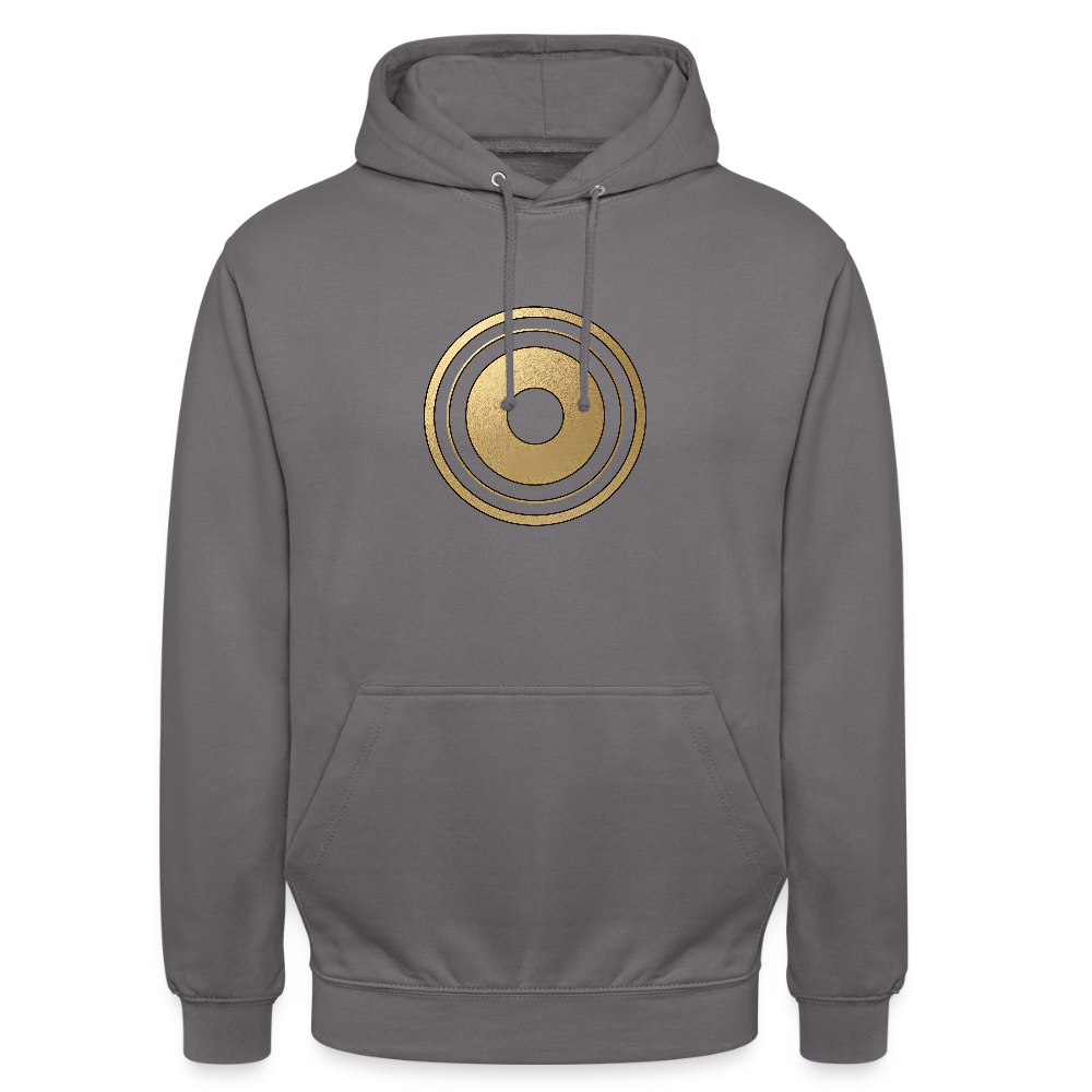 Organic Relaxed Hoodie "Erinnere Dich"Made in EU "ORI A DÉA" - Mittelgrau