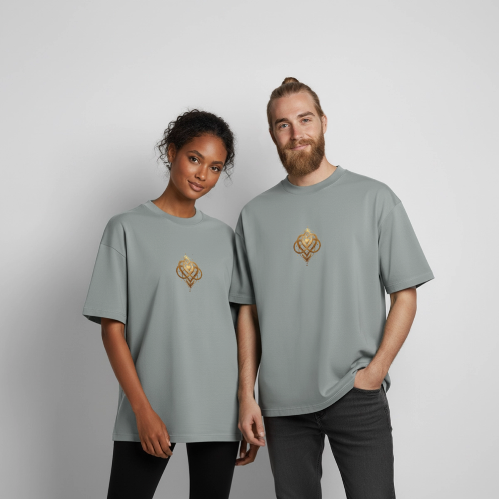 Heavyweight Unisex Bio T-Shirt "Agape" - Nebelgrau