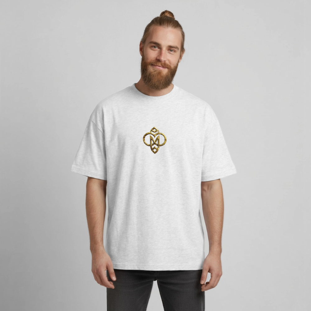 Heavyweight Unisex Bio T-Shirt "Höchste Monade" - Kühles Grau meliert