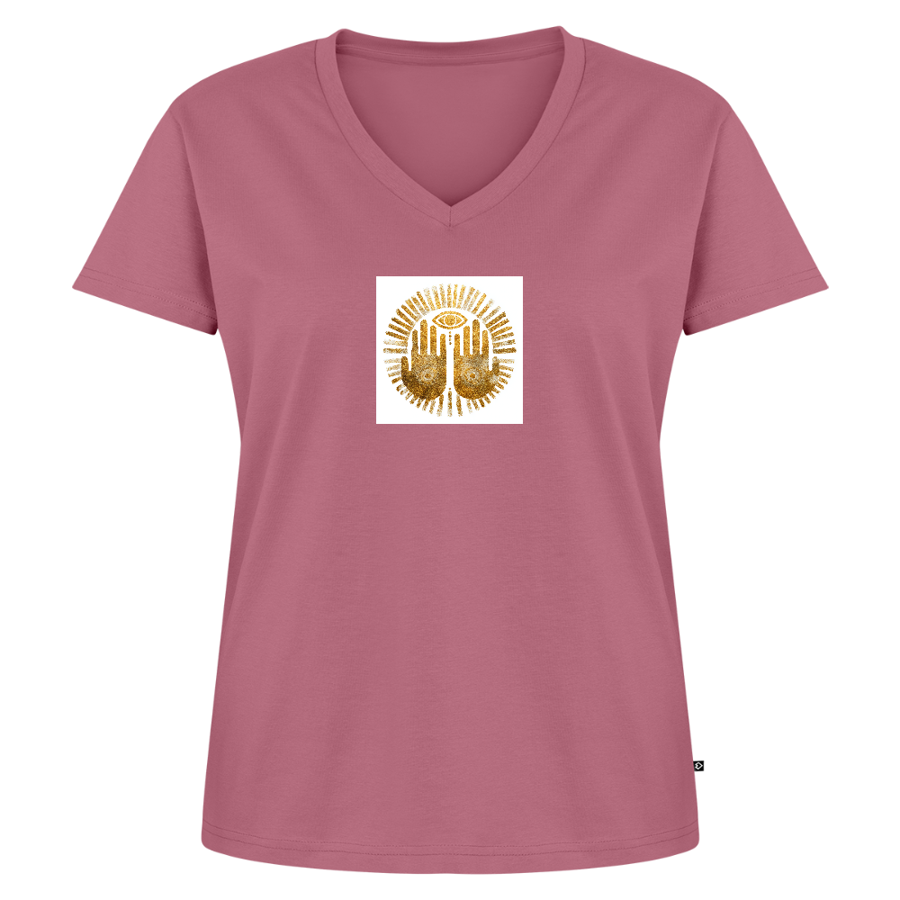Frauen Bio-T-Shirt mit V-Ausschnitt "An'Anasha" - Mauve