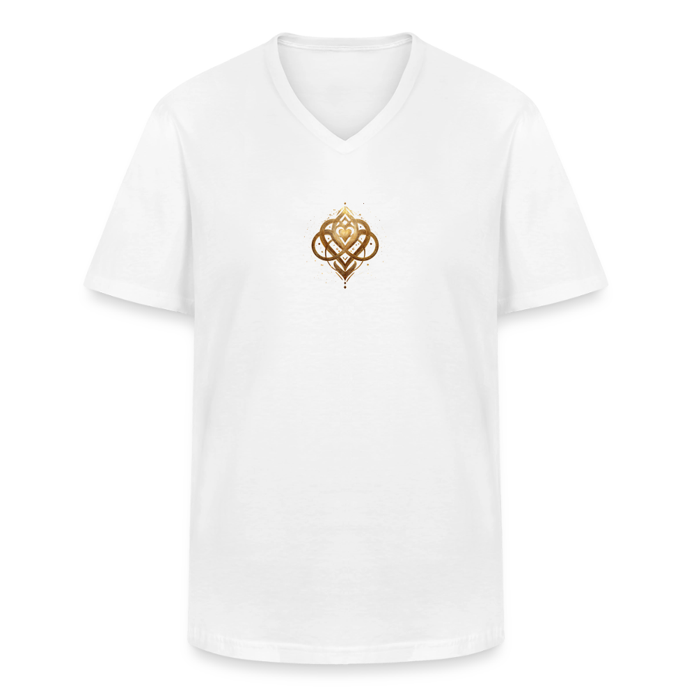 Klassisches Männer-T-Shirt mit V-Ausschnitt "Agape" - Weiß