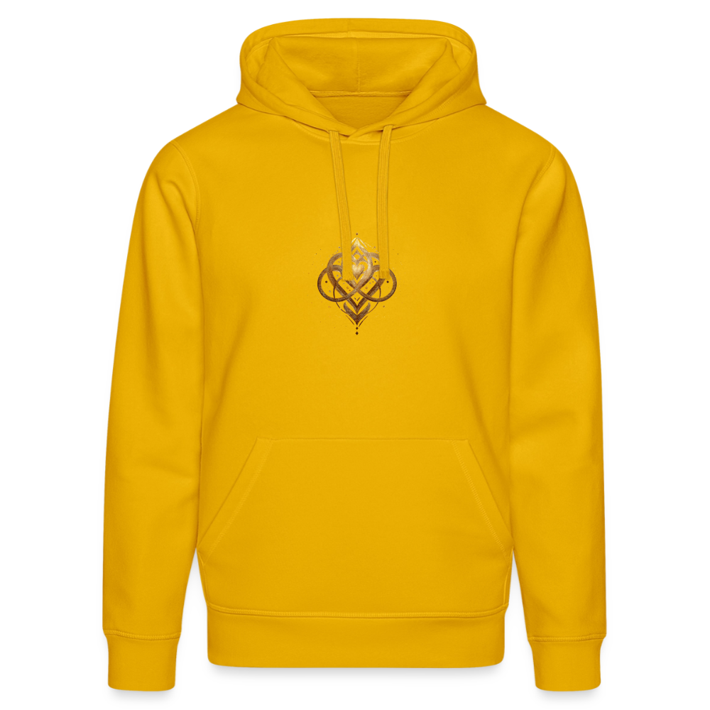 Unisex Bio-Hoodie "Agape" Druck vorne & hinten - Spektralgelb