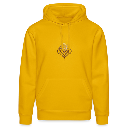 Unisex Bio-Hoodie "Agape" Druck vorne & hinten - Spektralgelb