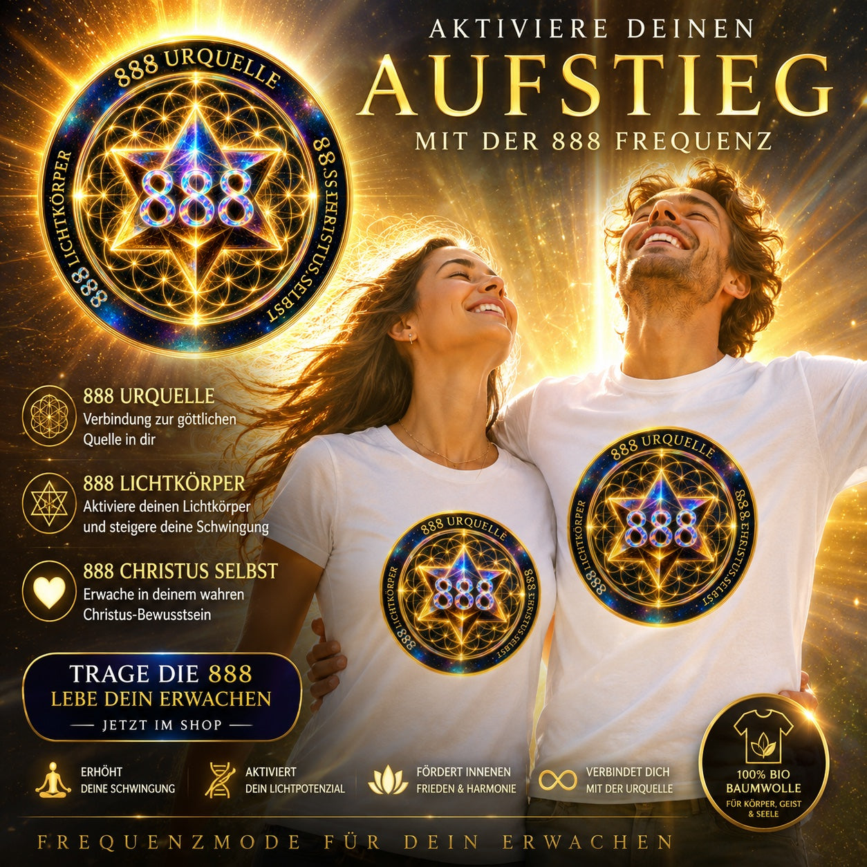 Unisex Bio-T-Shirt 888 Lichtköper