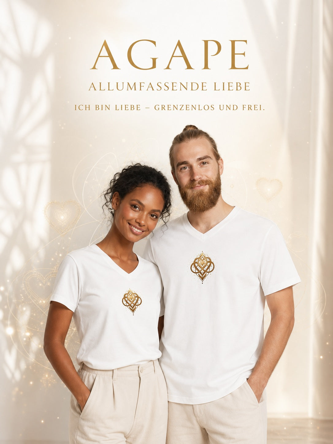 Frauen Bio-T-Shirt mit V-Ausschnitt "Agape"