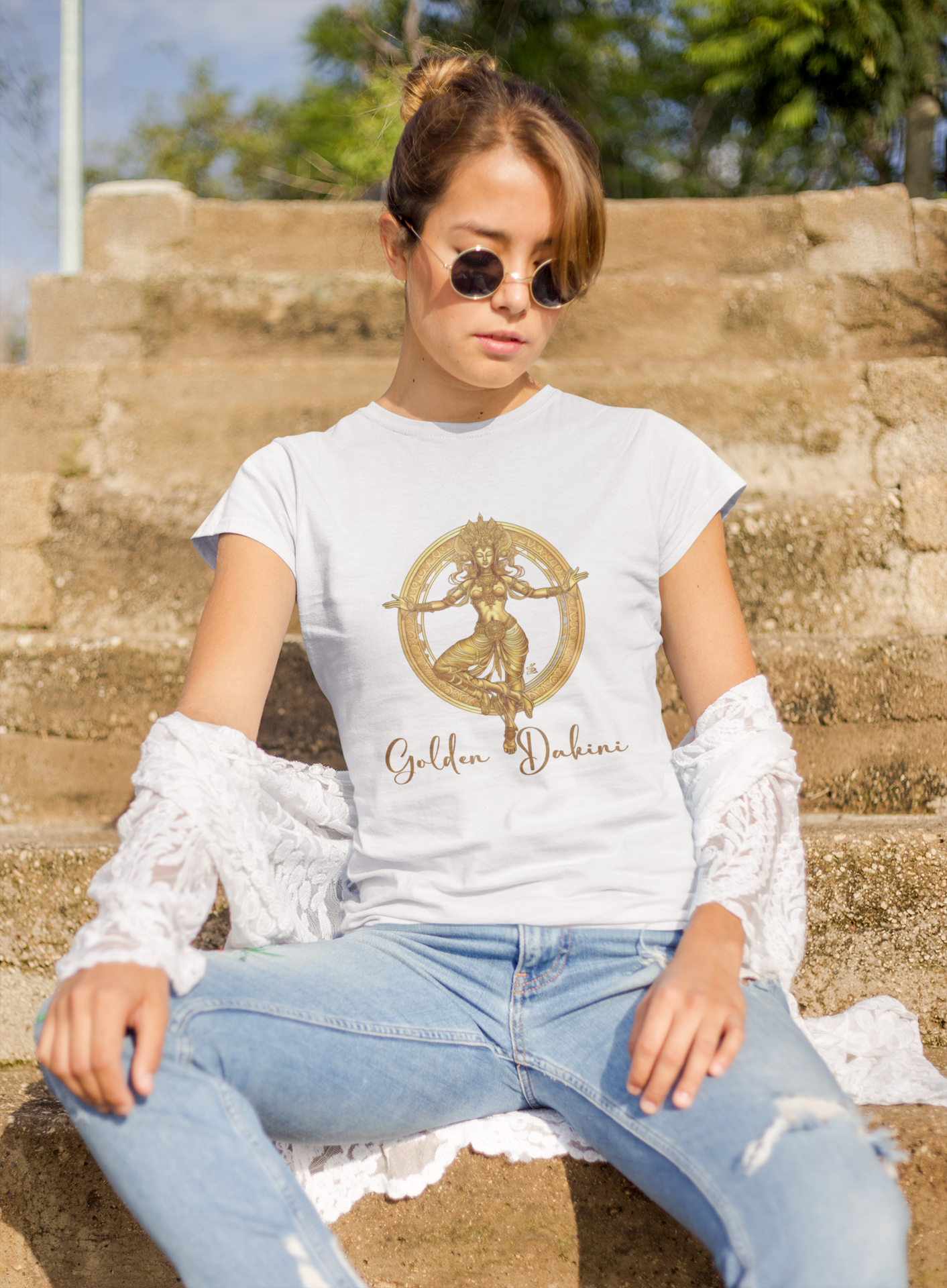 Damen T-Shirt Golden Dakini